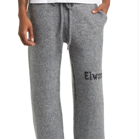 Mens ELWOOD Intarsia Logo Baggy Knit Sweatpants - Picture 9 of 15